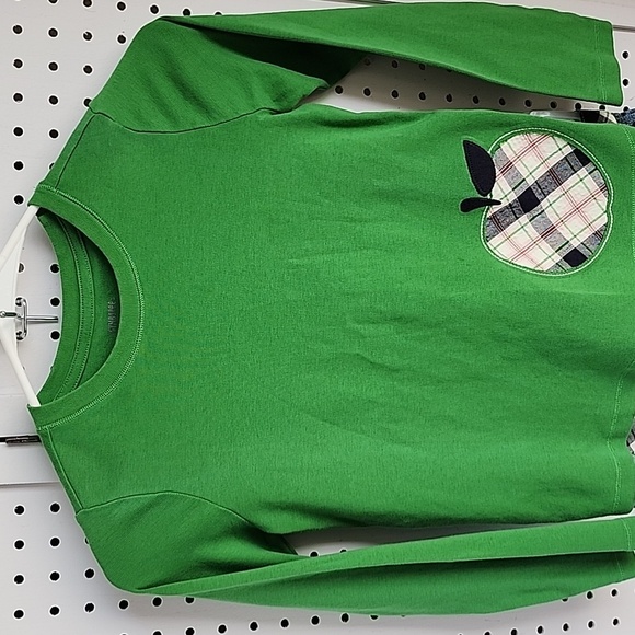 Green Kids Shirt and Jeans with Apple Patch - Picture 3 of 11